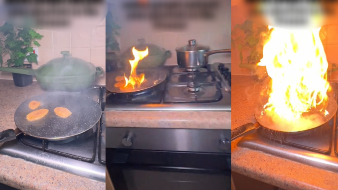 Lady's attempt to freeze plantain before frying ends in f!re after following online advice (WATCH)