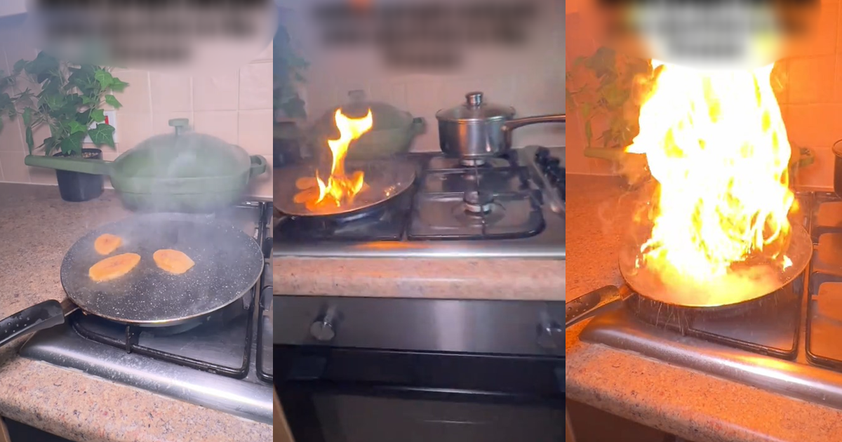 Lady's attempt to freeze plantain before frying ends in f!re after following online advice (WATCH)