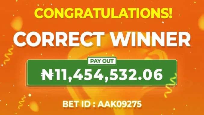 Lucky BetCorrect User wins ₦11.4Million with ₦300