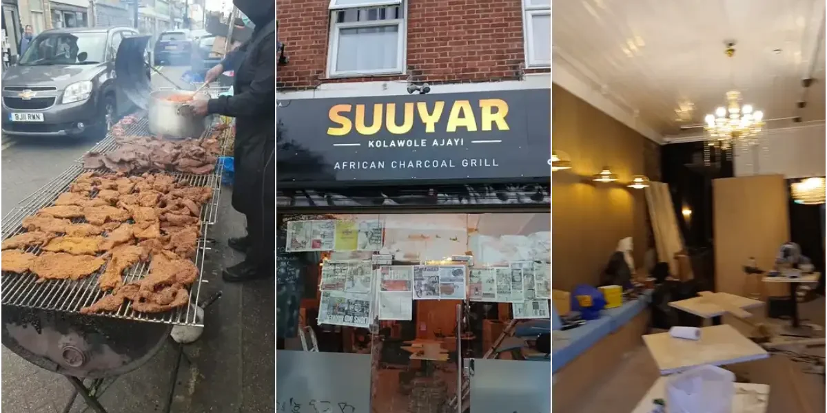 Man celebrates growth, moves roadside 'suya' to big shop in UK