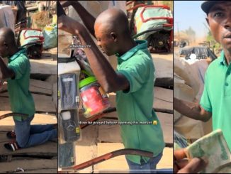 Man gifts cash to petty trader after seeing him kneeling to pray before beginning sales