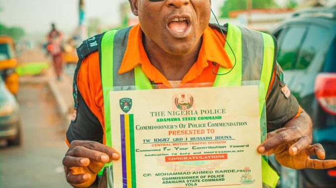 Newly promoted ‘Dancing Husseini’, other traffic wardens decorated in Adamawa