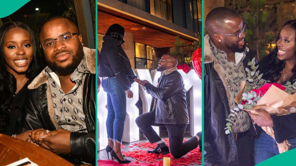 Nigerian Man in UK Proposes To Lady 50 Days After First Meeting, Proposal Photos Trend