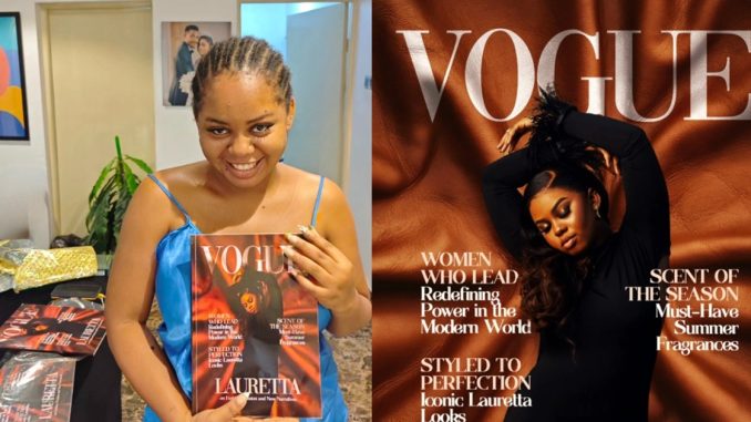 Nigerian man celebrates wife's 29th birthday and 1st wedding anniversary with custom Vogue-inspired magazine (IMAGES)