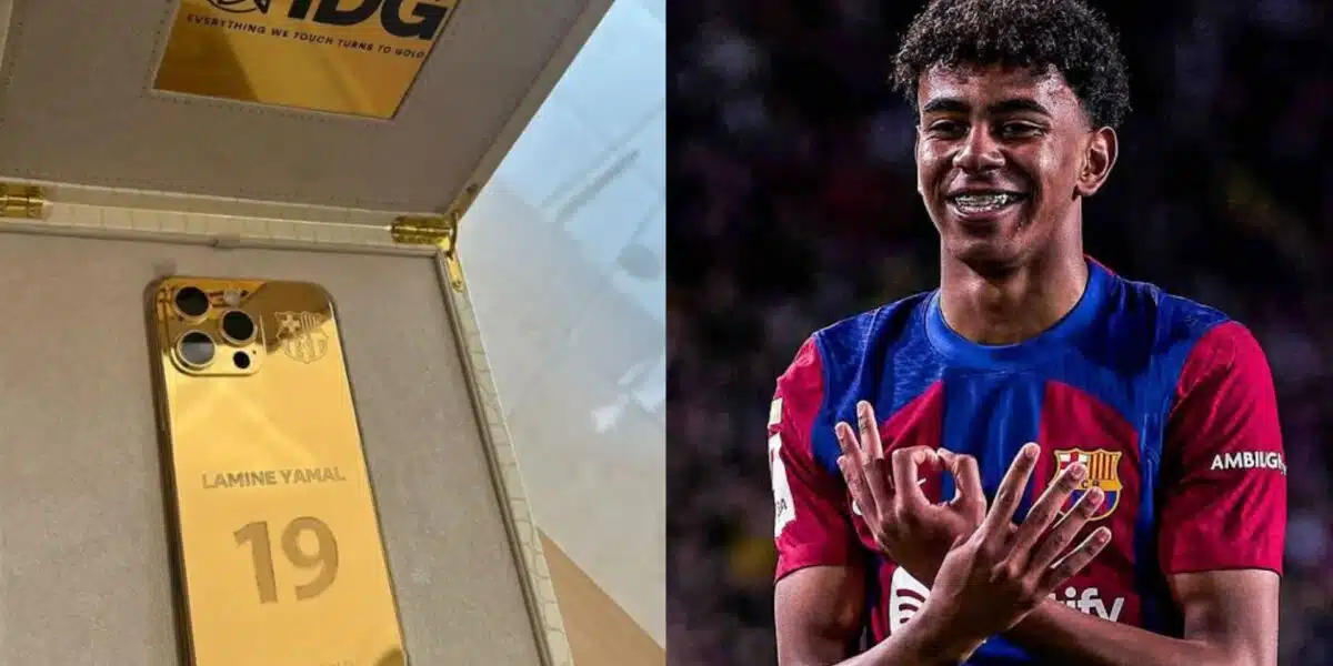 La Liga: Raphinha gifts Yamal customized £10k gold iPhone to celebrate Kopa Trophy win