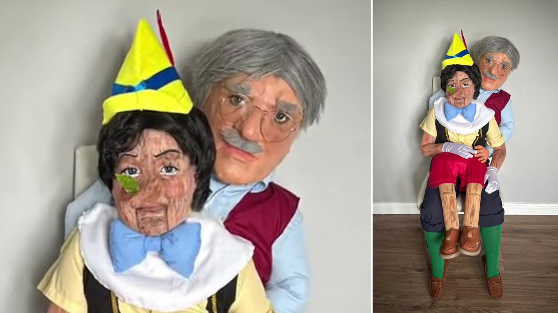 Scots schoolboy's jaw-dropping optical illusion Disney costume leaves Halloween fans baffled over 'what one's the kid?'