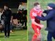 Serie C Manager Angrily Grabs His Player After Red Card Incident