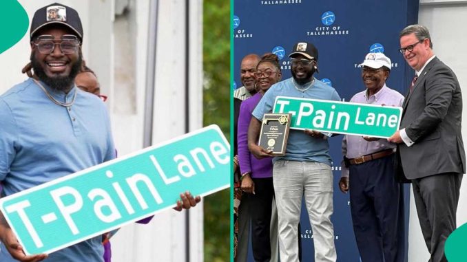 T-Pain Honoured As Tallahassee Street Is Renamed T-Pain Lane, Nigerians React: “We Made You Trend”