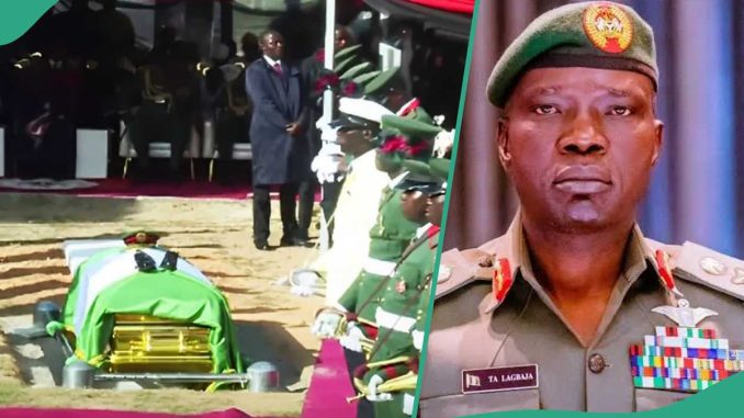 Taoreed Lagbaja: Tears, Tributes As Late Chief of Army Staff Is Laid to Rest, Video Goes Viral