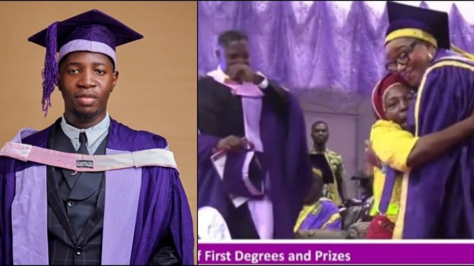 UNIBEN's best-graduating student, James Alleh opens up on his mom's sacrifice for their family as she's honored at his graduation ceremony.