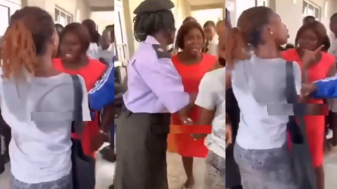 Upr0ar online as new student sl@ps her lecturer (WATCH)