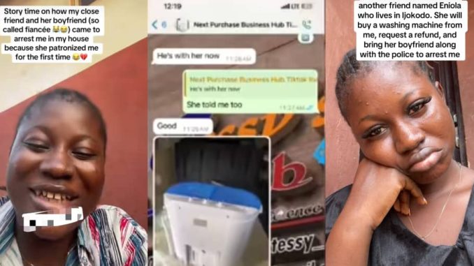 Vendor shocked as friend and boyfriend conspire to have her arrested over washing machine sale