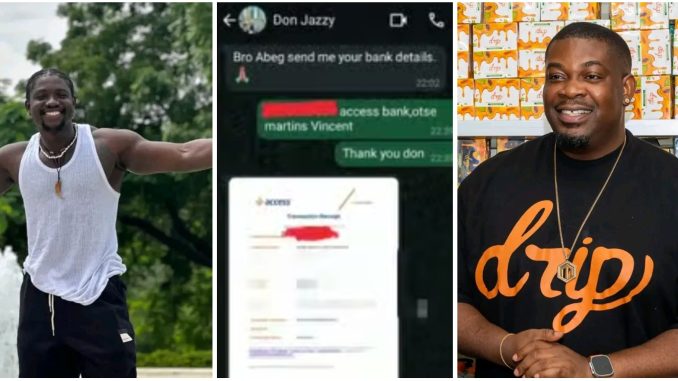 Verydarkman reveals staggering amount received from Don Jazzy following N100M donation