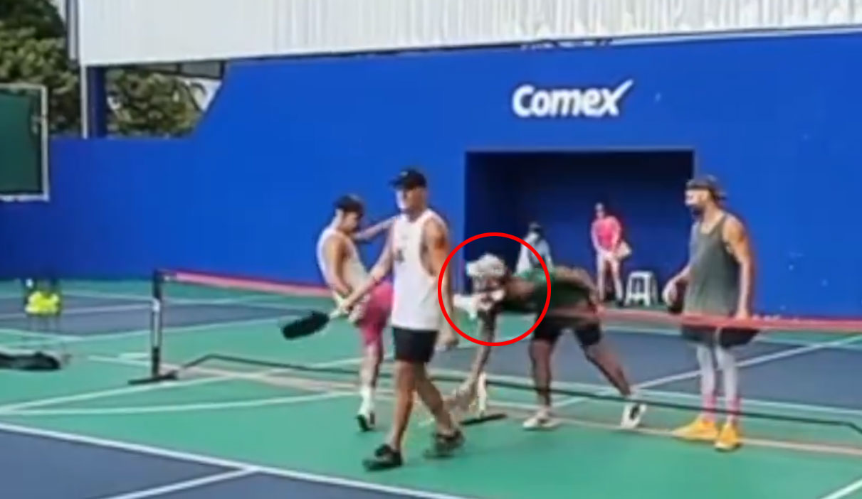 Watch shocking moment sore loser pickleball player KICKS rival in face KO’ing him on court after match defeat