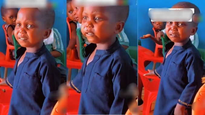 "Wetin I go do for my life" – 3 years old boy thought aloud to himself (WATCH)