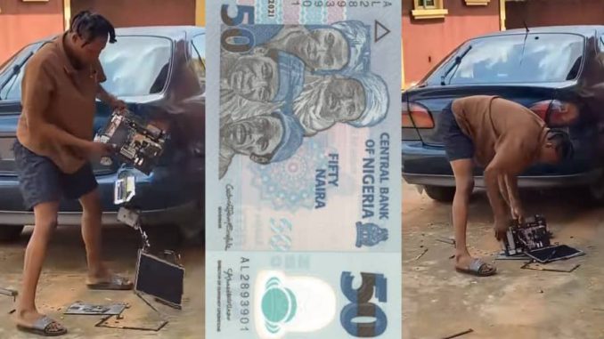 Yahoo boy breaks laptop in anger after years of hustle without earning ₦50