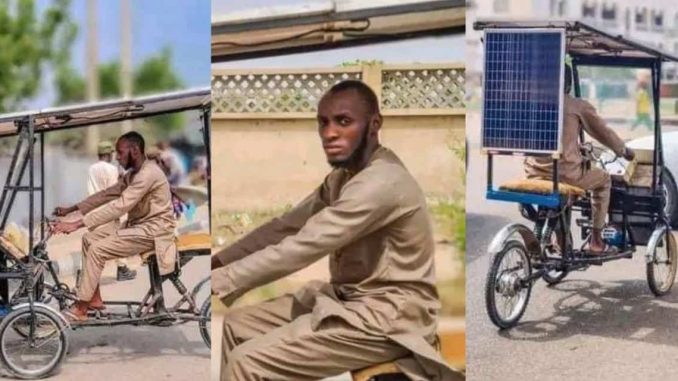 Young man from Kano builds solar-powered tricycle