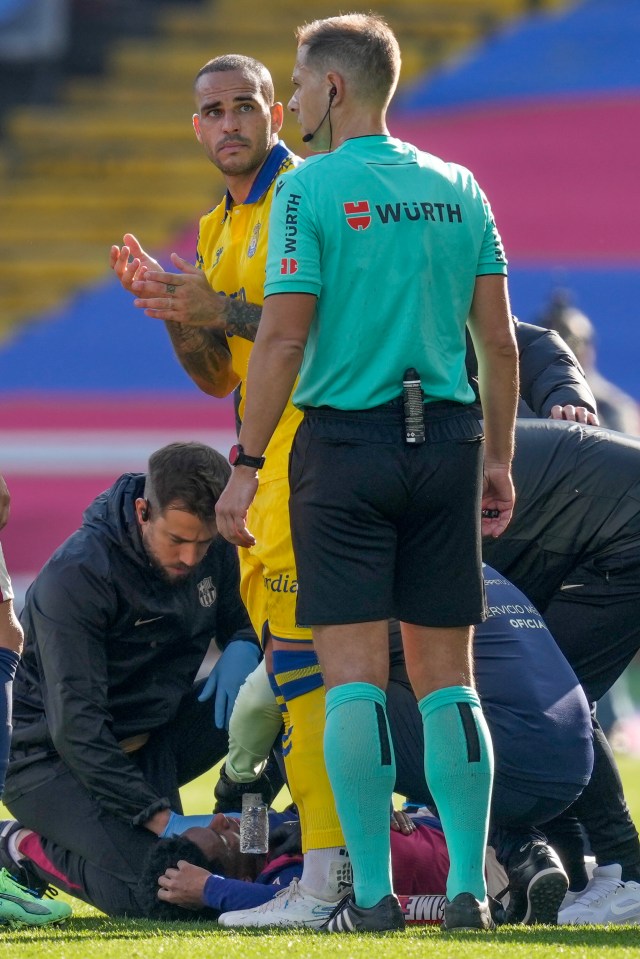 He vomited BLOOD on the pitch and had to be replaced