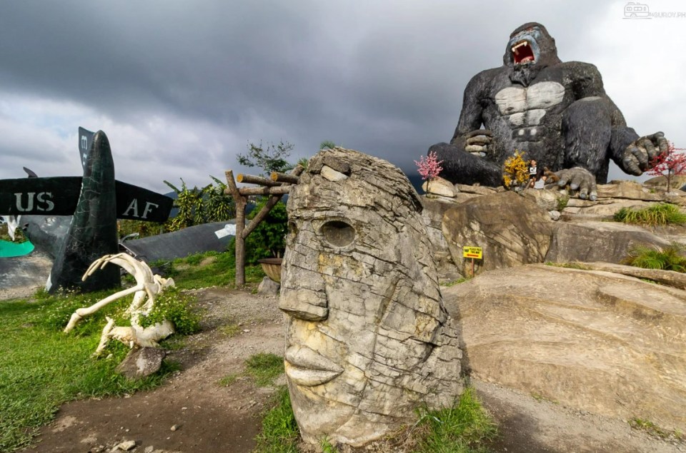 The large chicken building is in good company, with a giant gorilla nearby