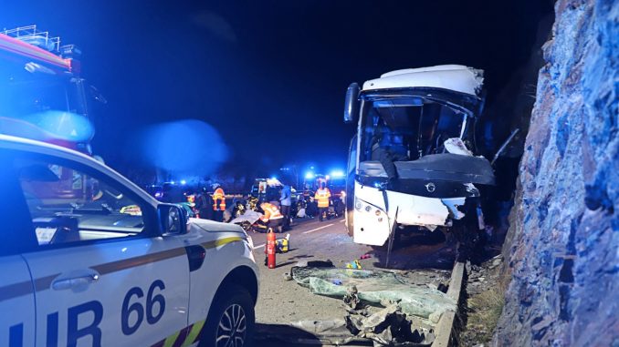 At least three dead and eight injured after tourist coach smashes into cliff near Pyrenees ski resort