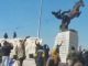 Watch as rampaging Syrian Islamist rebels tear down Assad statue in ‘Saddam moment’ & burn Russian flag ‘for Allah’