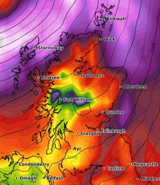 A second yellow warning for wind is in place from 4pm tomorrow