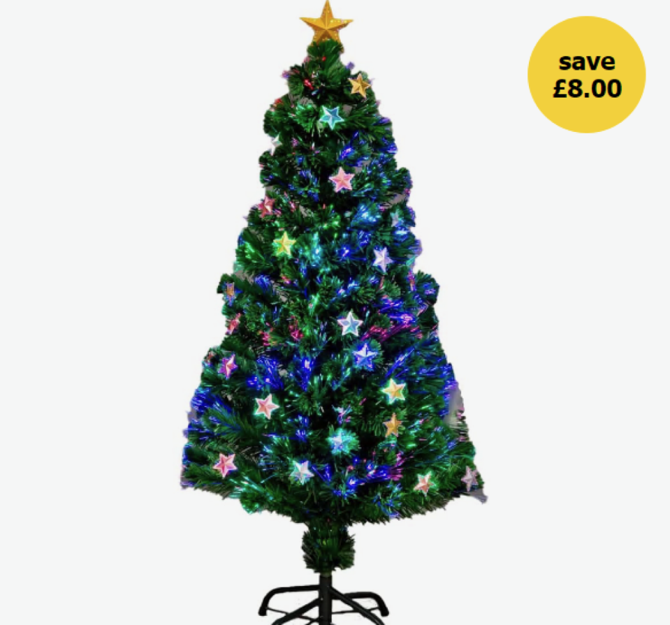 The 3ft fibre-optic pre lit tree is now £40