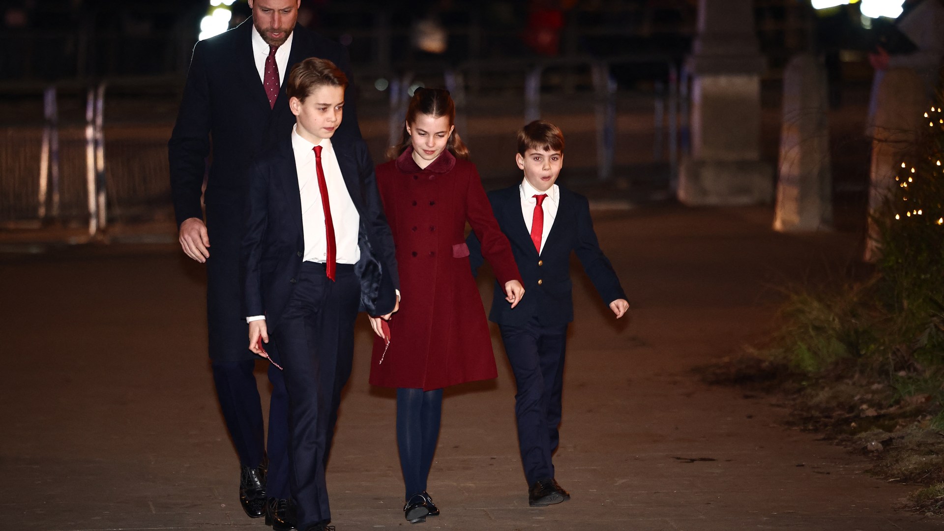 Louis clutches sweet message to his granny and grandpa thanking them 'for playing games with me' at Kate's carol concert