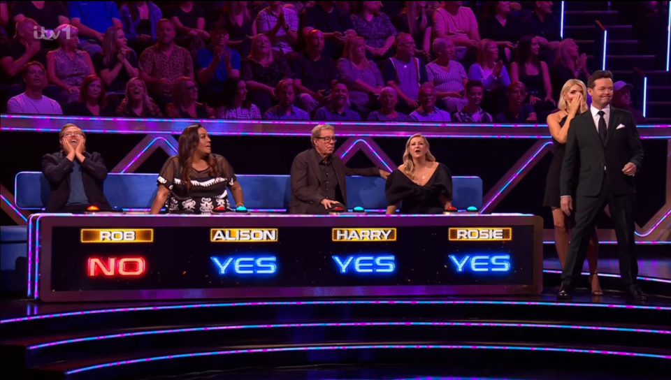 Rob Beckett, Alison Hammond, Harry Redknapp and Rosie Ramsey made up the star panel