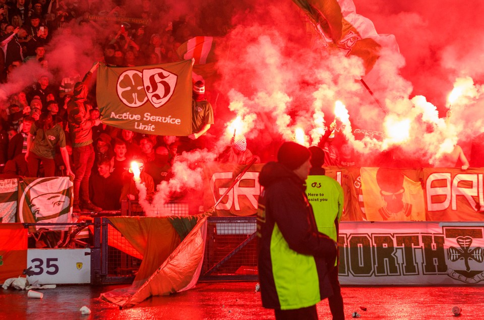 Celtic fans' pyro show during the League Cup semi with Aberdeen last month