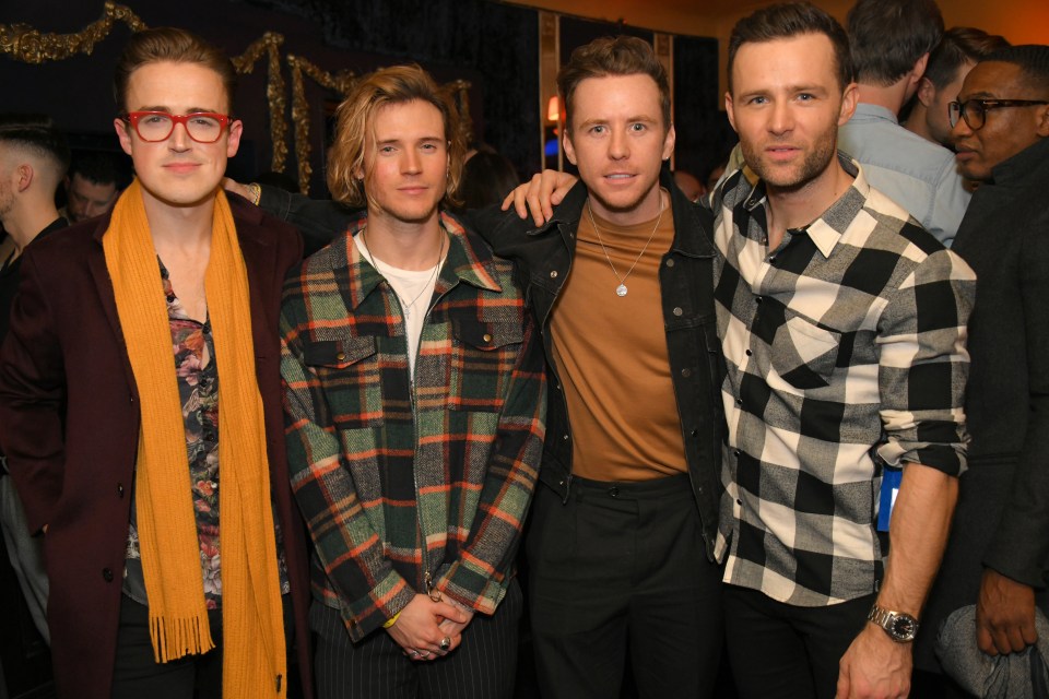 Danny with his McFly bandmates Tom Fletcher, Dougie Poynter and Harry Judd