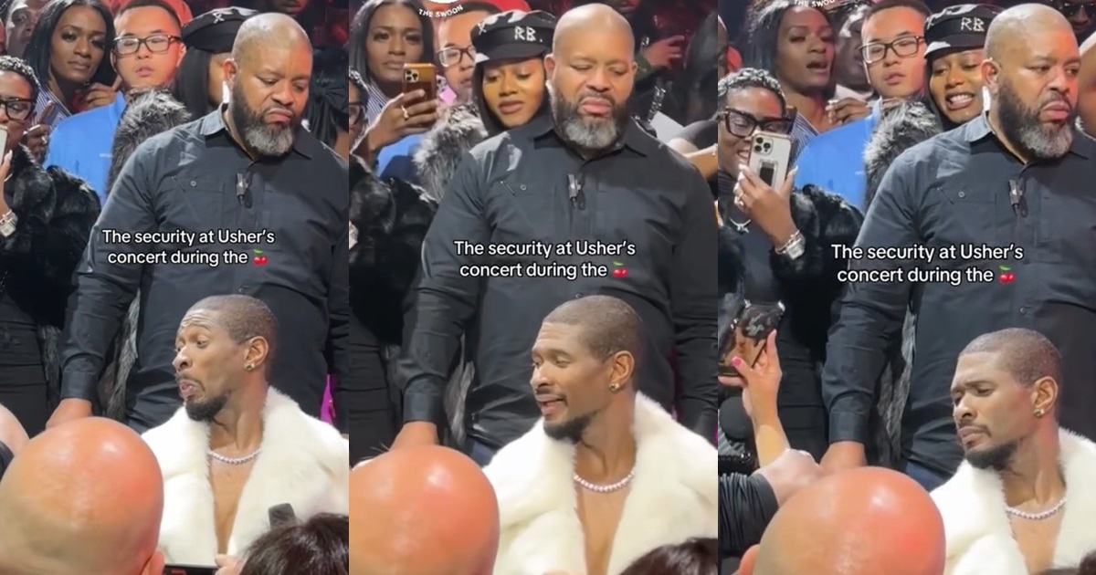 Security Guard's D!sgusted Reaction at Usher's Concert Goes Viral (WATCH)