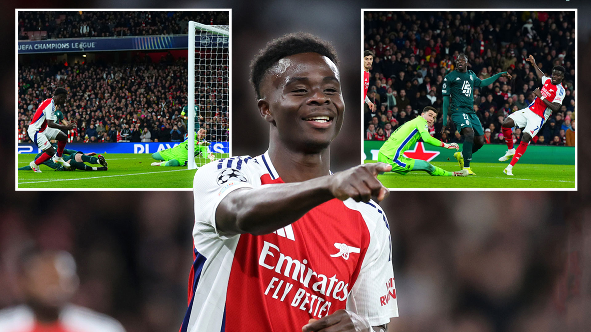 Arsenal 3 Monaco 0: Bukayo Saka scores twice to save wasteful Gunners and boost automatic qualification hopes