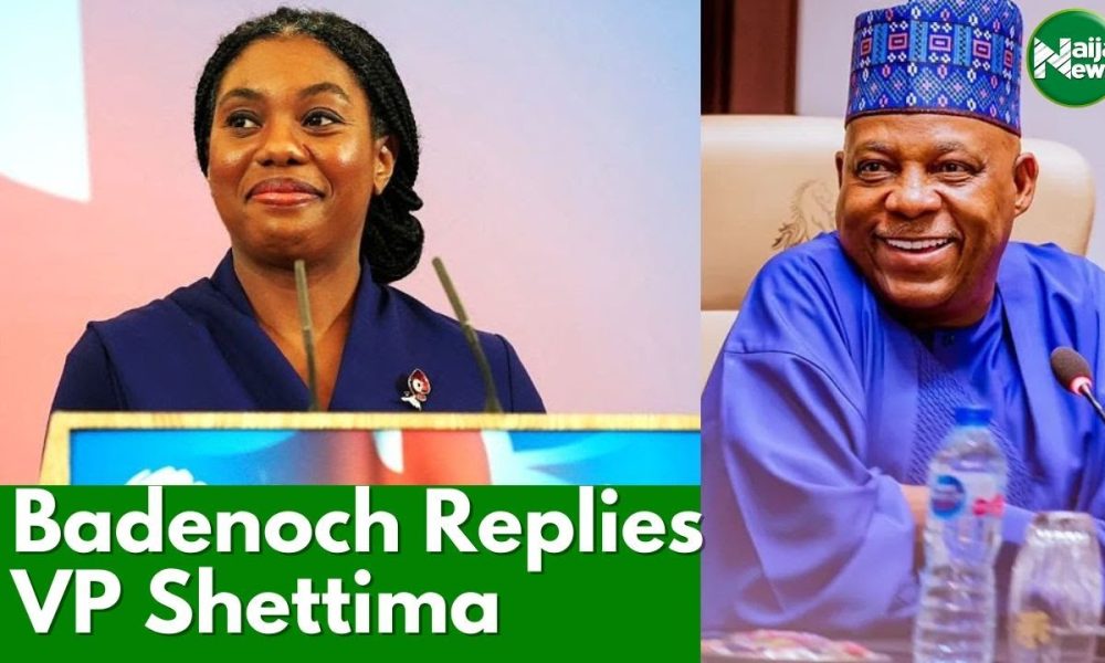 Badenoch Replies VP Shettima, Reveals Her Stand On Nigeria