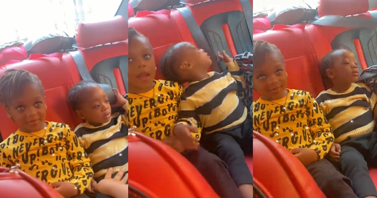 Nigerian woman reveals amusing solution her little nieces devised to share a seatbelt after a f!ght (WATCH)