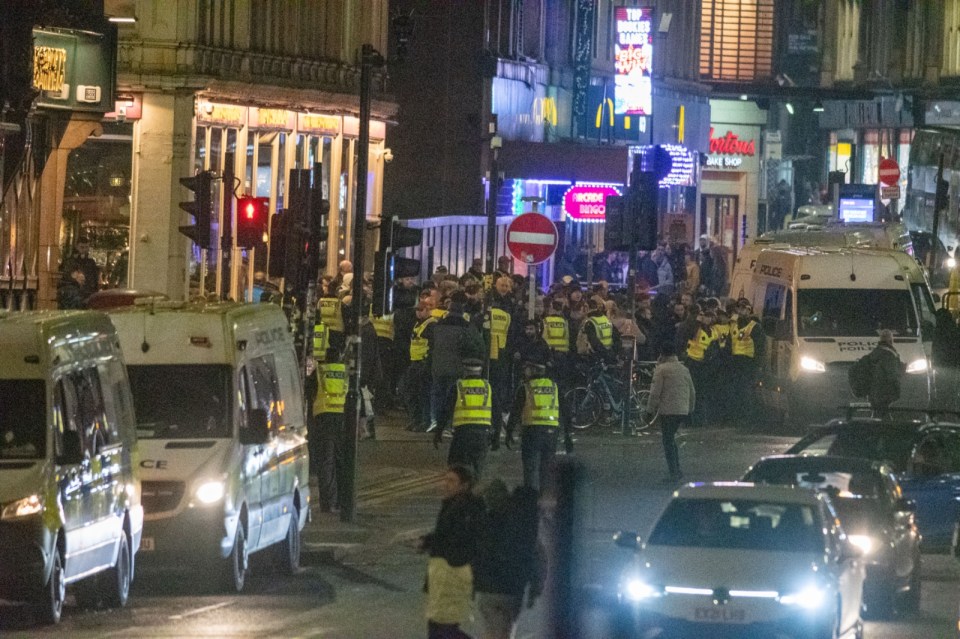 Police helped the visiting supporters to the subway