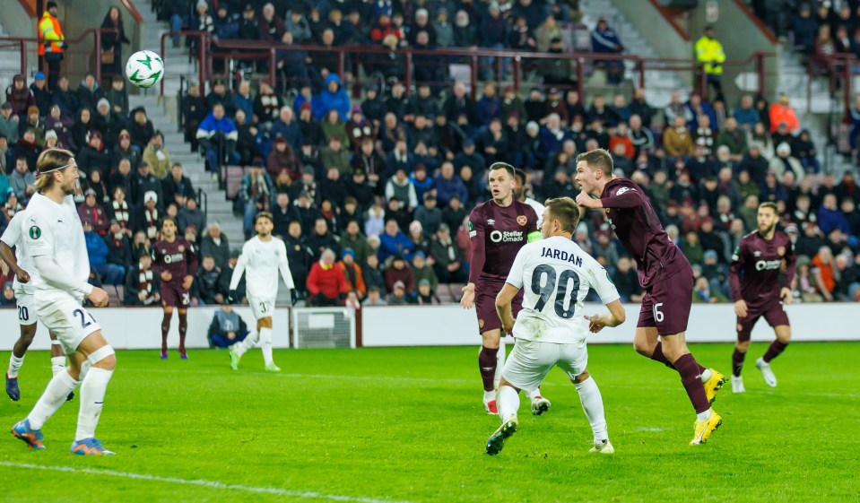 Blair Spittal's header looked to have taken the Jambos through