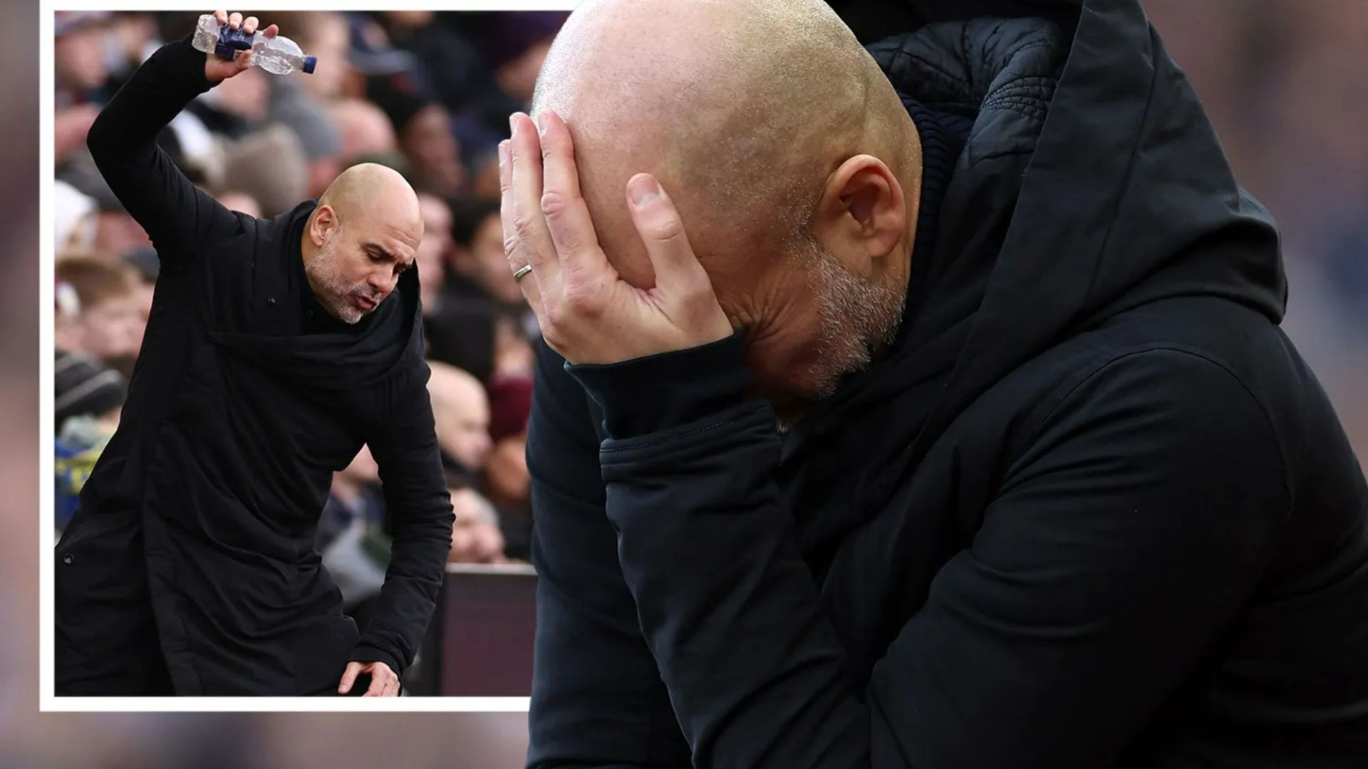 Furious Pep Guardiola 'on the verge of tears' and hurls water bottle as Man City fall apart AGAIN away to Aston Villa