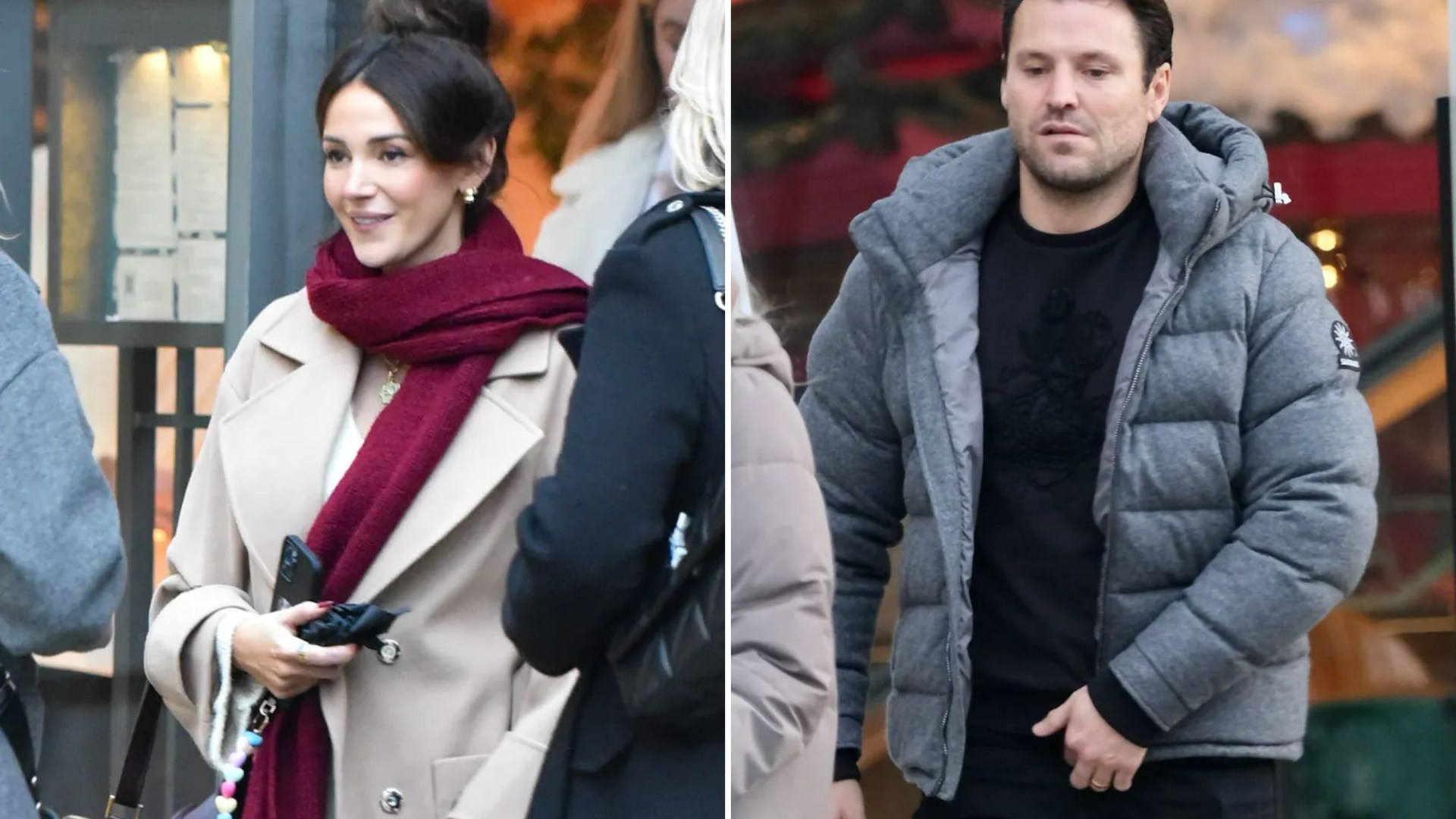 Michelle Keegan nails winter chic as she wraps up for lunch date with husband Mark Wright and famous pals