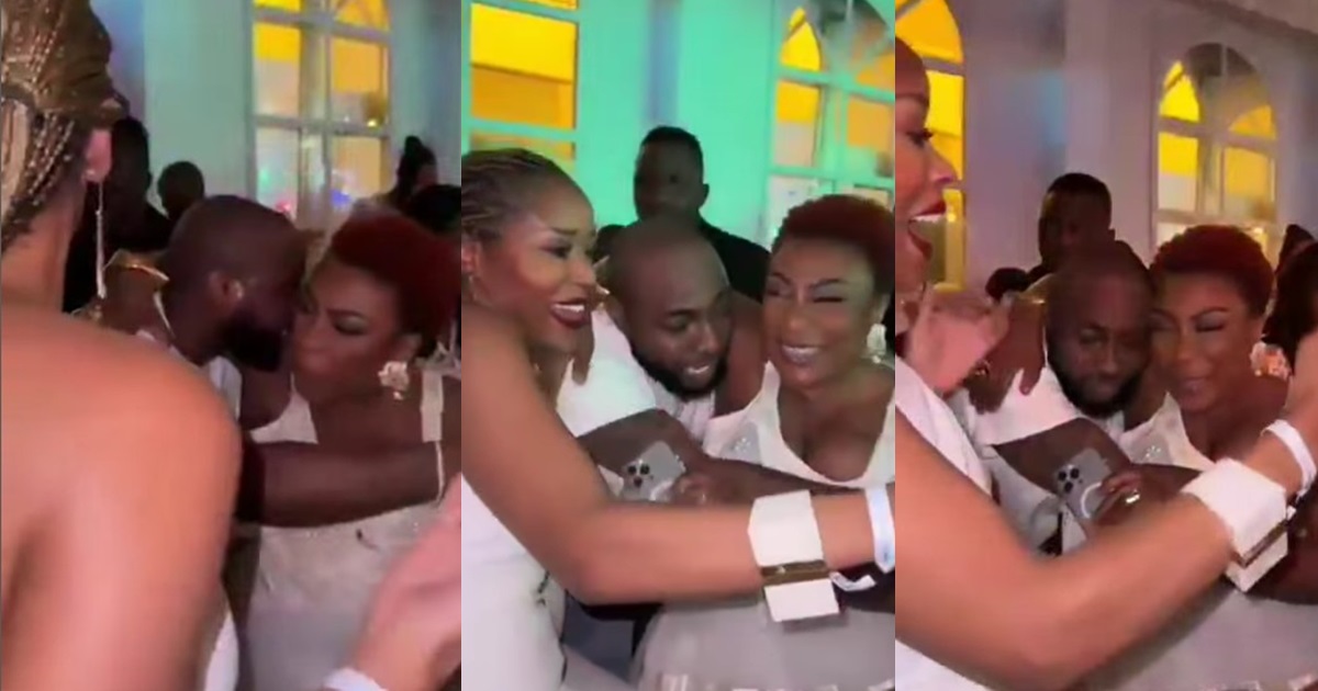 Singer Davido and Burna Boy's Mother Exchange Greetings at Tony Elumelu's All-White Christmas Party (VIDEO)