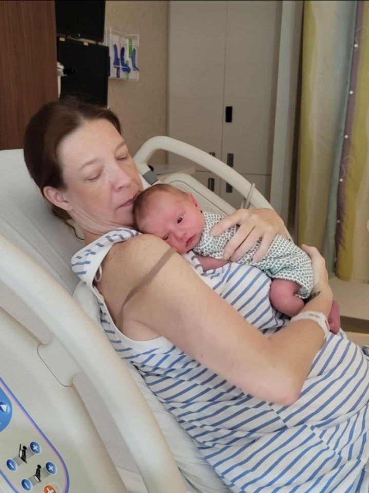 She went into labour with her daughter Julia, having had no idea she was pregnant