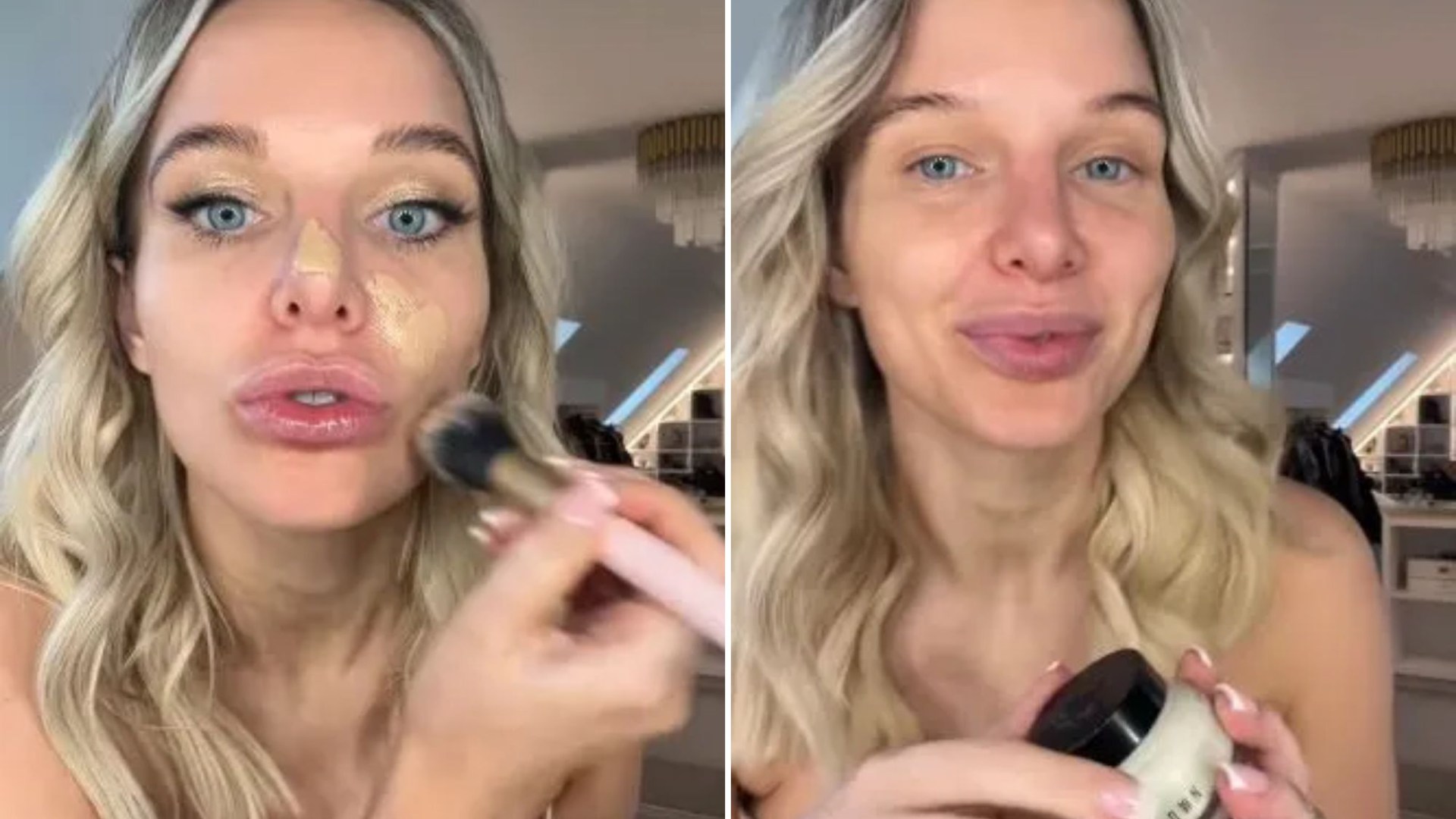 Watch as make-up free Helen Flanagan undergoes glam transformation for night out before wowing in corset dress