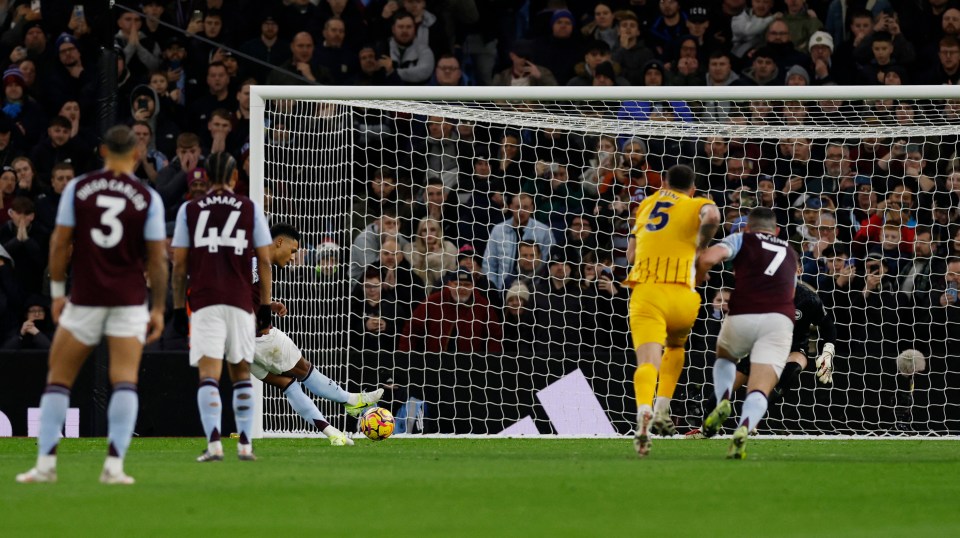 Ollie Watkins levelled from the penalty spot