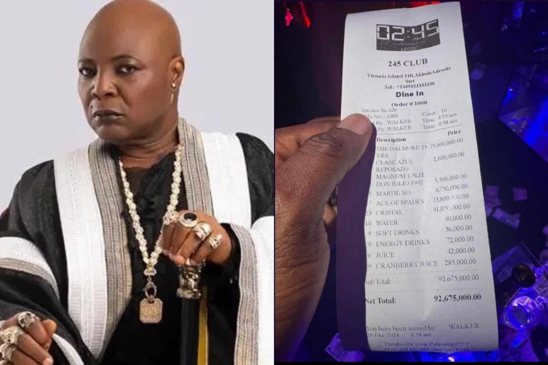 Charly Boy in shock as man spends N92 million at a bar in one night