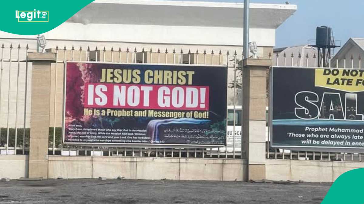 Controversial Banner Declaring 'Jesus is not God' Removed from Lekki Mosque After Backlash