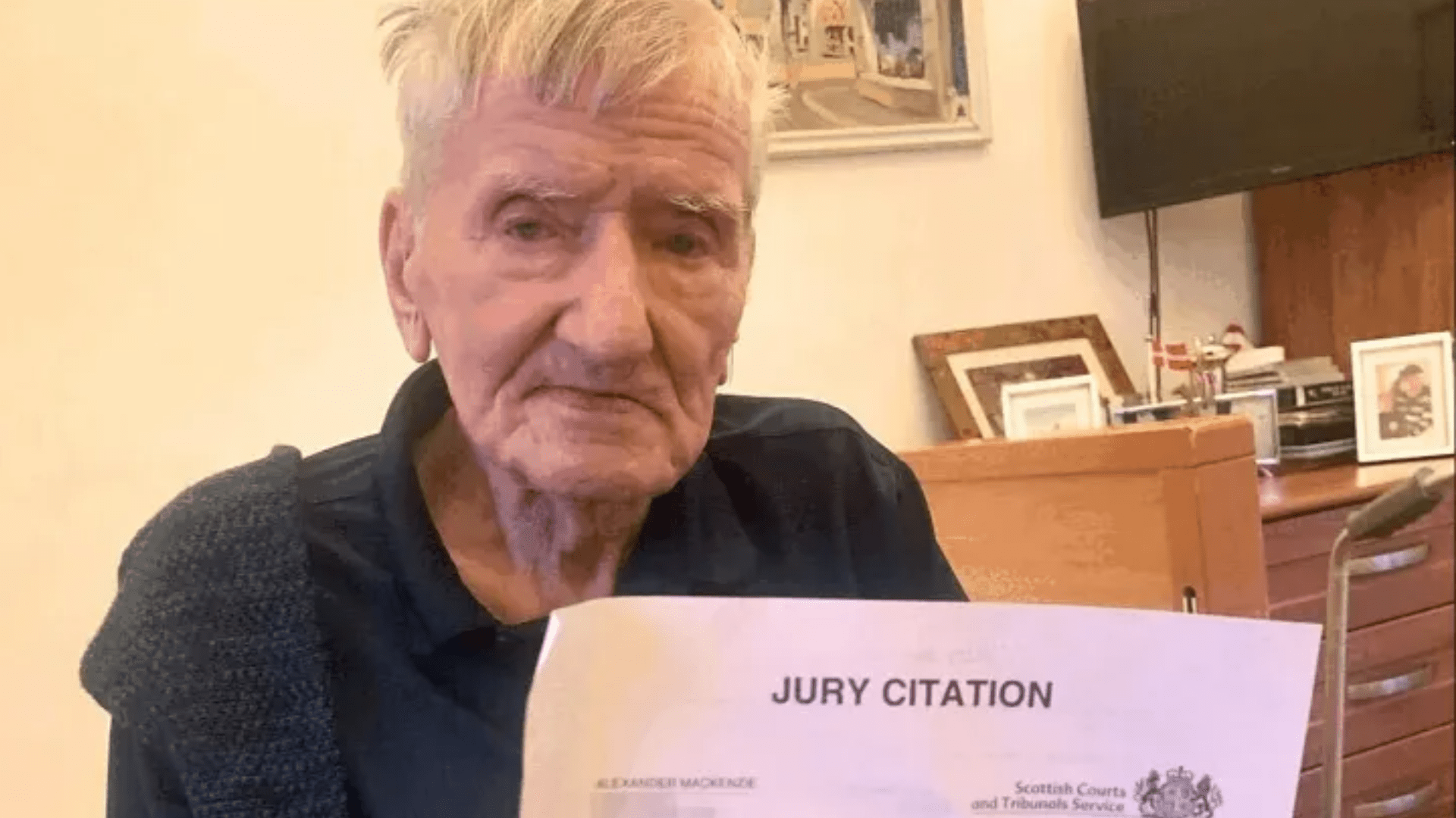 Great-grandad, 98, shocked after being summoned for jury duty at Scots court