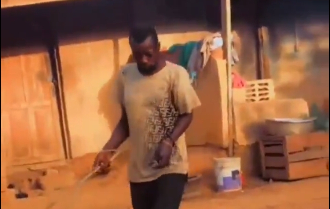 Husband beats wife with cane over alleged food preparation issue in viral video