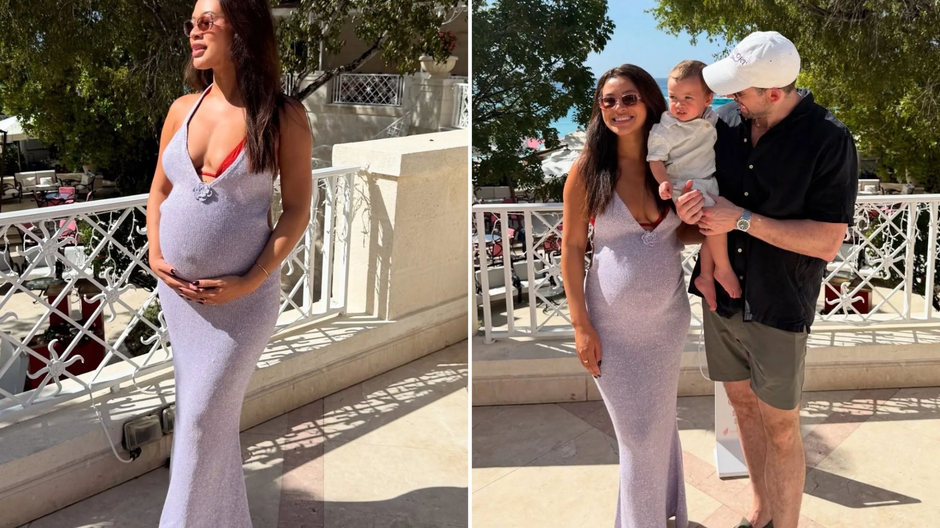 Love Island's Montana Brown shows off huge baby bump on Christmas trip to Barbados