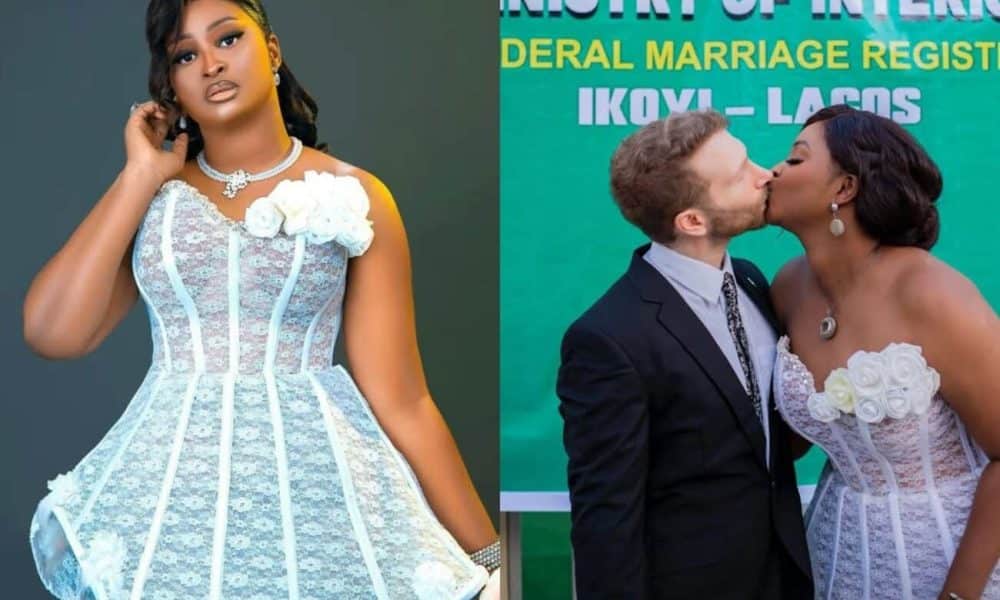 Nollywood Actress, Etinosa Idemudia Ties Knot With Caucasian Lover