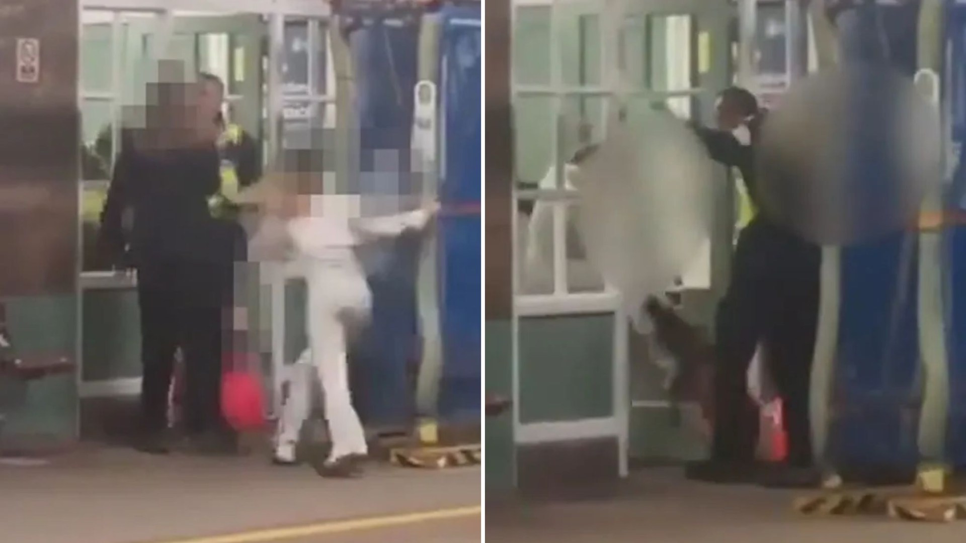 Shock moment teen girls punch cop in HEAD, rip out each others’ hair & beat woman to the floor in train station brawl – The Scottish Sun